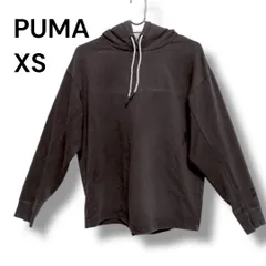a1809 PUMA プーマ フーディー パーカー XS ブラック ロゴ刺繍 オーバーサイズ