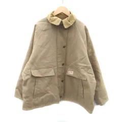 ジャバ JaVa 裏地キルティングコットンワークカバーオール ジャケット ミドル丈 L ベージュ /HO5