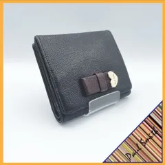 ✱Paul Smith（ポールスミス）✱ 極美品 二つ折り財布 レザー ブラック 黒 ハート 金具 ラブレター風 レディース コンパクト ウォレット 本革