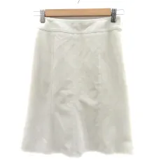 ロペ ROPE フレアスカート ひざ丈 無地 60-86 オフホワイト /YK10