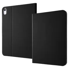 iPad 10.9インチ 第10世代 手帳型ケース ブラック 黒 スタンド機能付き オートスリープ機能対応 タブレット カバー ケース 手帳ケース 耐衝撃 エアクッション アイパッド 無地 シンプル 【ゆうパケットにて発送】【７日以内発送】