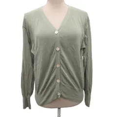 グリーンレーベルリラクシング ユナイテッドアローズ green label relaxing FFC コットン ナイロン Vネック カーディガン ニット カーキ 3628-156-0727 ■YHS5