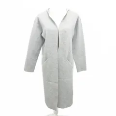 グリーンレーベルリラクシング ユナイテッドアローズ green label relaxing 美品 FFCダブルフェイスフード コーディガン コート カーディガン ニット ロング 灰 グレー ■YHS4 0914