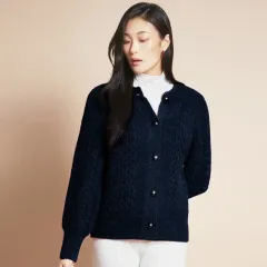 ジェインソン(Jain Song) アルパカ ケーブル ニットジャケットカーディガン 55-66