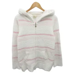 ジェラートピケ gelato pique ジップパーカー パジャマ ナイトウェア 寝巻 ボーダー F 白 ホワイト ピンク PWNT191001
