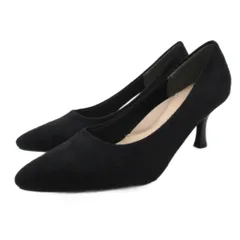 MENUE パンプス ポインテッドトゥ ピンヒール ハイヒール 23.5cm 黒 ブラック
