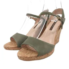 ペリーコ PELLICO サニー サンダル ウェッジソール スエード 緑 グリーン 38 25㎝ ■YHS11