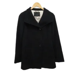 アンタイトル UNTITLED ピーコート ジャケット ミドル丈 アンゴラ混  黒 ブラック 2 約M ■YHS12