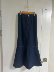 (日本 ヴィンテージ)デニムスカート マーメイド ロングスカート INCOTEX コットン80 L
