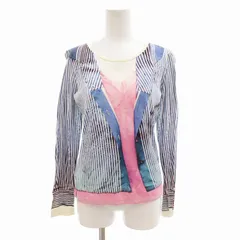 ポールスミス PAUL SMITH ロングTシャツ カットソー ロンT 総柄 長袖 S 水色 ピンク 白 /FF