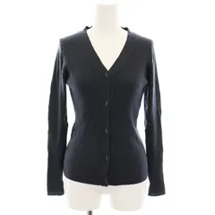 グリーンレーベルリラクシング ユナイテッドアローズ green label relaxing D ウール リブ Vネック カーディガン ニット 薄手 長袖 紺 ネイビー 3528-699-0707 /HN