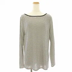 ノーブル NOBLE 23SS ディープVネックボーダーTシャツ カットソー 長袖 黒 ブラック 白 ホワイト 23070240101010 /HN