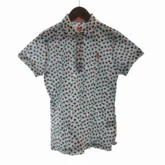 マスターバニー MASTER BUNNY ゴルフウェア ポロシャツ 総柄 半袖 1 青 ブルー オレンジ 159-8160312 /RO