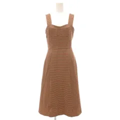 トランテアン ソン ドゥ モード 31 Sons de mode ジャンパースカート ワンピース 切替 変形 チュール ノースリーブ ひざ丈 チェック柄 38 茶 ブラウン 赤 レッド /NU