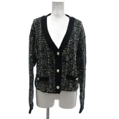 ナチュラルビューティーベーシック NATURAL BEAUTY BASIC カーディガン ツイードライク ニット M ネイビー系 