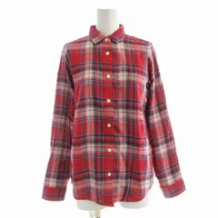 ザノースフェイス THE NORTH FACE シャツ ブラウス 長袖 チェック リネン混 M 赤 レッド NRW61404 /EE
