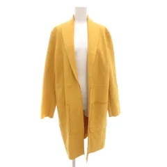 ザラ ZARA ノーカラーコート S ミドル ハーフ丈 マスタード /AE