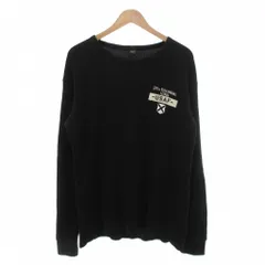 アヴィレックス AVIREX Tシャツ ロンＴ 2XL 長袖 ワッフル生地 クルーネック 黒 ブラック /NU