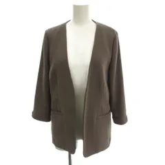 アプワイザーリッシェ Apuweiser-riche ノーカラージャケット 2 グレー 無地 七分袖 /JP