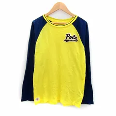 ポロ ラルフローレン POLO RALPH LAUREN カットソー 長袖 ラウンドネック ロゴ L 160 黄 イエロー 紺 ネイビー /SY9 男の子