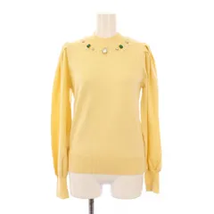 アクシーズファム axes femme ニット セーター 長袖 ハイネック ビジュー 装飾 F 黄色 イエロー タグ付き /BB