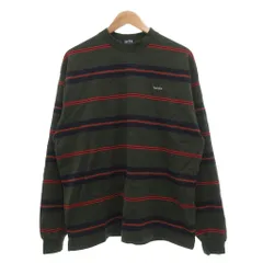 ノーティカ NAUTICA Tシャツ カットソー M ボーダー柄 長袖 緑 グリーン 紺 ネイビー /NU