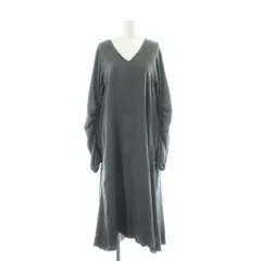 ジェラートピケ gelato pique ワンピース F グレー Vネック 長袖 ギャザースリーブ /AP