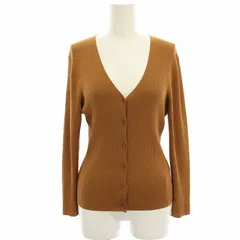 アナイ ANAYI 21SS ニットカーディガン リブ Vネック 長袖 38 茶 ブラウン 102118-16-280-81-380 /HN