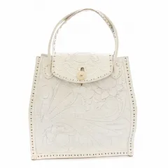 カービングトライブス グレースコンチネンタル CARVING TRIBES ハンドバッグ レザー 花柄 牛革 白 ホワイト /☆G