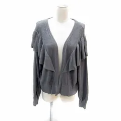 ジェラートピケ gelato pique ルームウエア ニットカーディガン ミドル丈 前開き フリル 無地 ONE グレー /SY33