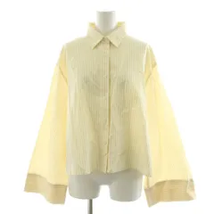 ミラオーウェン Mila Owen シャツ ブラウス 長袖 ショート丈 袖フレア ストライプ 0 イエロー ホワイト 09WFB214022 /NQ