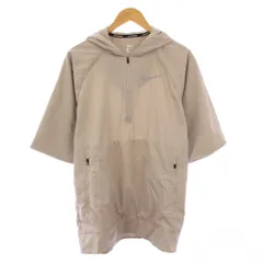 ナイキ NIKE プルオーバーパーカー 五分袖 ハーフジップ ストレッチ ロゴ プリント L グレー /BB