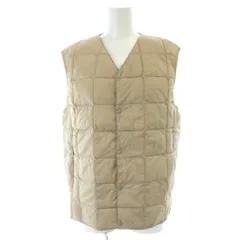 タイオン TAION ダウンベスト インナーダウンベスト S ベージュ キルティング Vネック /AP