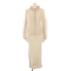 スナイデル SNIDEL タイトワンピース マキシ ロング 長袖 ハイネック ストレッチ シアーシャツ レイヤード シルク混 F 白 ホワイト グレー /BB