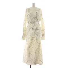 フレイアイディー FRAY I.D ジオメトリープリントカシュクールワンピース ラップ ロング 長袖 インナー付き 0 アイボリー /NQ