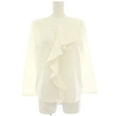 ランバンオンブルー LANVIN en Bleu カットソー Tシャツ 長袖 フリル 38 白 ホワイト 3816703 /HN