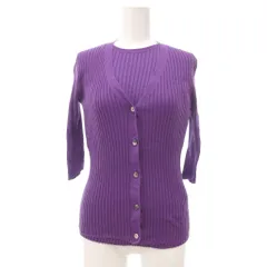 ボールジー BALLSEY トゥモローランド アンサンブル コットン リブニット カーディガン 半袖セーター S 紫 パープル /YJ