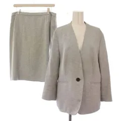 インディヴィ INDIVI セットアップ ノーカラージャケット アウター シングル タイトスカート ひざ丈 無地 13 19 グレー 127-48730 /BB