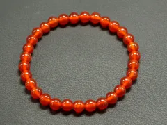 6mmカーネリアンの１連ブレスレット　２１９