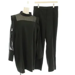 ルイルエブティック RUIRUE BOUTIQUE 大きめサイズ セットアップ シースルー ブラウス 長袖 パンツ 3L 黒 ブラック /☆G