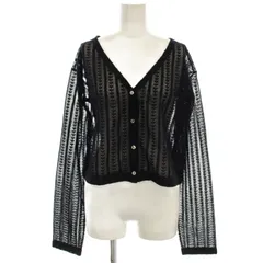 6 ROKU BEAUTY&YOUTH B&Y ロク ビューティーアンドユース レース ジャカード カーディガン ニット F 黒 ブラック 8628-199-0144 /☆G ■JS