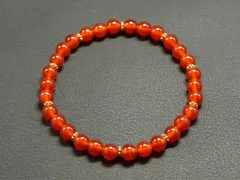 6mmカーネリアンの１連ブレスレット 　２２２