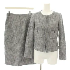 アナイ ANAYI スーツ セットアップ 上下 ノーカラージャケット 34 スカート ロング タイト 36 紺 ネイビー /YT