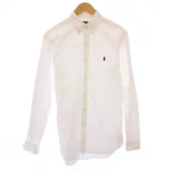 ポロ ラルフローレン POLO RALPH LAUREN ボタンダウンシャツ カジュアル 長袖 レギュラーカラー ロゴ 刺繍 ワンポイント M 白 ホワイト /BB