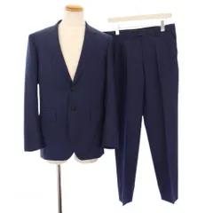 ポールスミス PAUL SMITH シングルスーツ テーラードジャケット パンツ スラックス ストライプ L 紺 /KH