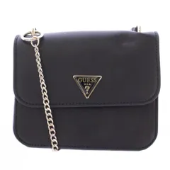 ゲス GUESS ショルダーバッグ フェイクレザー チェーン ロゴ 装飾 黒 ブラック /BB