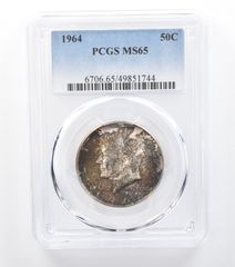 1964年ワシントンクォーター MS64 PCGS レインボーT *6636 - メルカリ