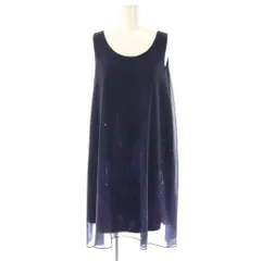 ダイアグラム Diagram ワンピース ひざ丈ワンピース 36 ネイビー マルチカラー ノースリーブ 夜景柄 スパンコール /DO