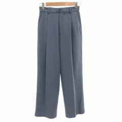 アングリッド UNGRID ハイウエストカラータックパンツ スラックス ストレート XS 青 ブルー /FF