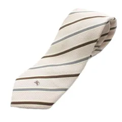 バーバリーブラックレーベル BURBERRY BLACK LABEL ネクタイ レギュラータイ ストライプ柄 ピンク グレー 茶 ブラウン /KU